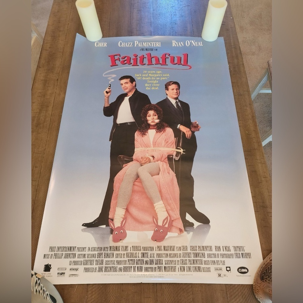Vtg 1996 FAITHFUL VIDEO RELEASE PROMO MOVIE POSTER CHER CHAZZ PALMINTERI